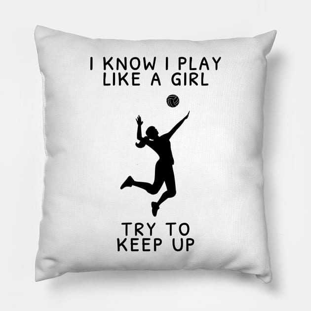 volleyball girl Pillow by Tali Publik