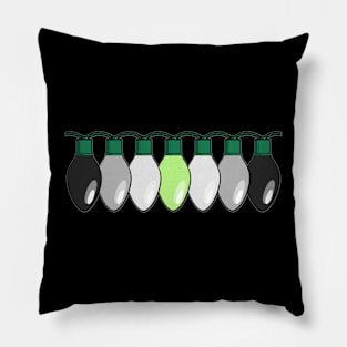 Agender Pride Christmas Lights Pillow