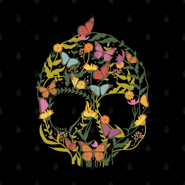 Skull Floral Butterflies by Mako Design 