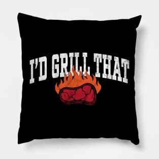 I'd Grill That - BBQ Pit Master Vintage Pillow