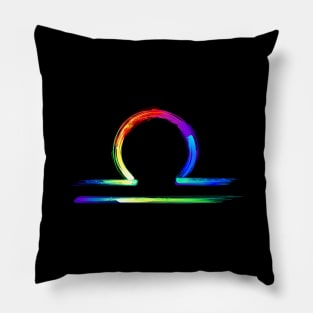 Libra zodiac sign luminescent paint Pillow