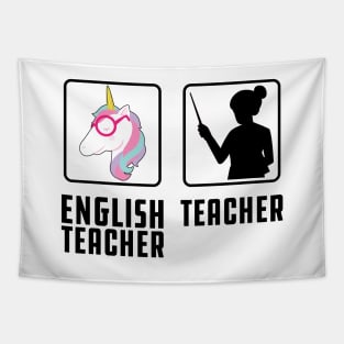 English Teacher Unicorn Tapestry