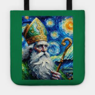 Saint Patrick in Starry Night Tote