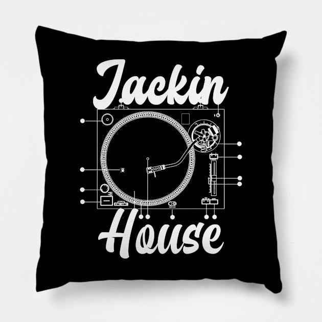 JACKIN HOUSE - turntable Pillow by DISCOTHREADZ 