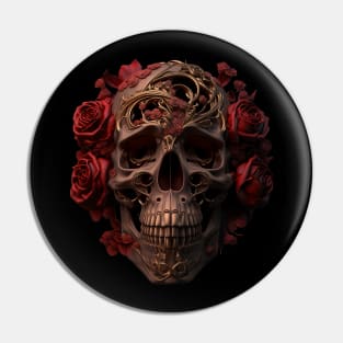 Skull & Roses Pin