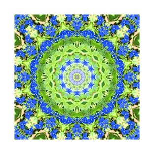 Mandala Kaleidoscope in Shades of Blue, Green, Lavender, Pink, and Yellow T-Shirt