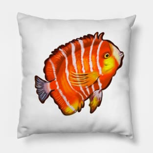 Best fishing gifts for fish lovers 2023 Fishy, bright neon orange tropical fish Pillow