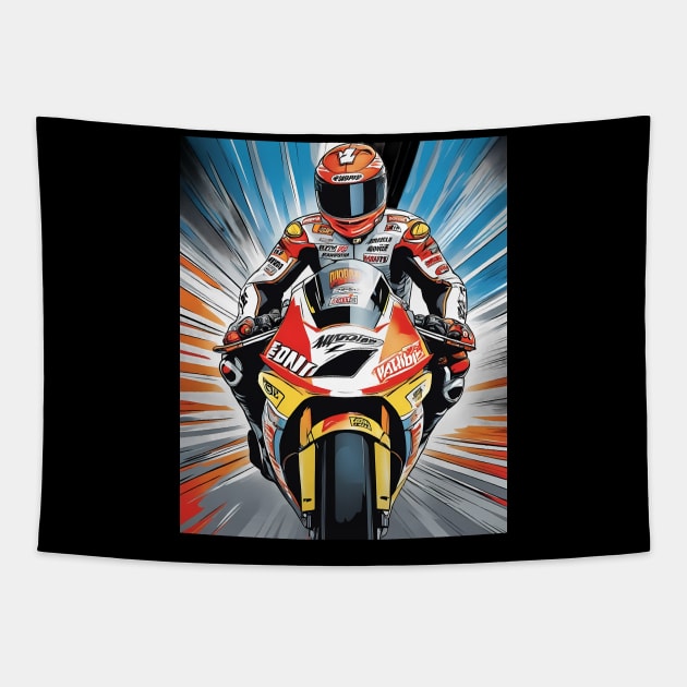 Race Bike Tapestry by animegirlnft