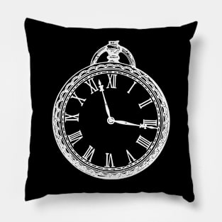 White Vintage Pocket Watch Pillow