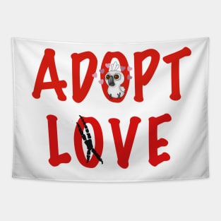 Adopt Love! - Ms. Angel, the Umbrella Cockatoo Tapestry