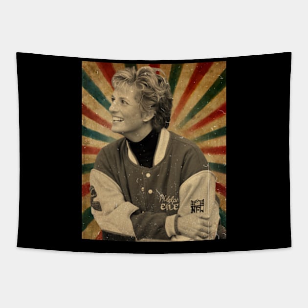 Princess Diana Eagles Fans - Vintage Retro Look Fan Design Tapestry by Janji Joni