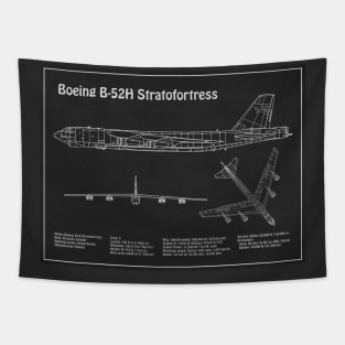 Boeing B-52 Stratofortress - Airplane Blueprint - PD Tapestry