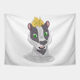 Anthro badger face Tapestry