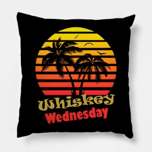 Whiskey Wednesday 80s Sunset Pillow