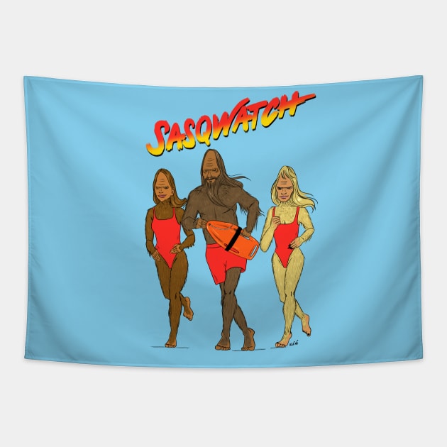 sasquatch lifeguard team parody Tapestry by kuinif