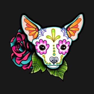 Chihuahua in White - Day of the Dead Sugar Skull Dog T-Shirt