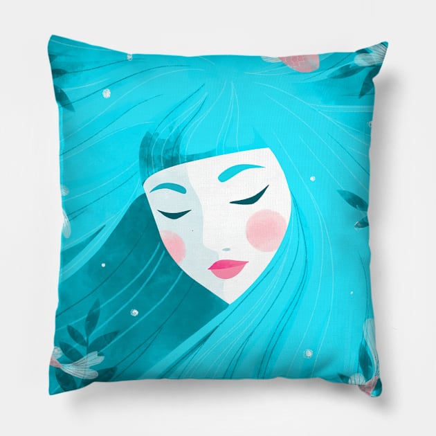 Lost in the sea of my thoughts Pillow by Giulia Pietrobelli