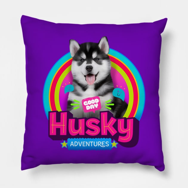 Husky Pillow by Puppy & cute