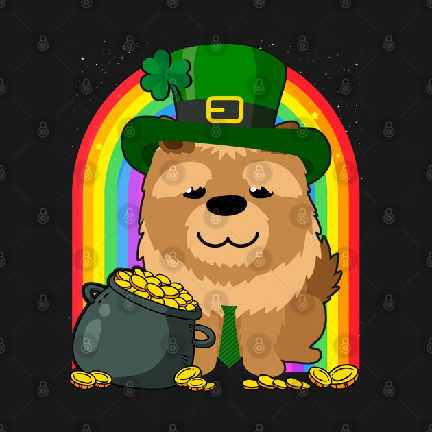 Chow Chow Rainbow Irish Clover St Patrick Day Dog Gift design by theodoros20