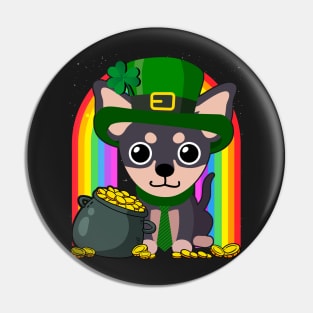 Chihuahua Rainbow Irish Clover St Patrick Day Dog Gift product Pin