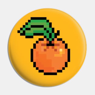 Orangle pixel art fruit Pin