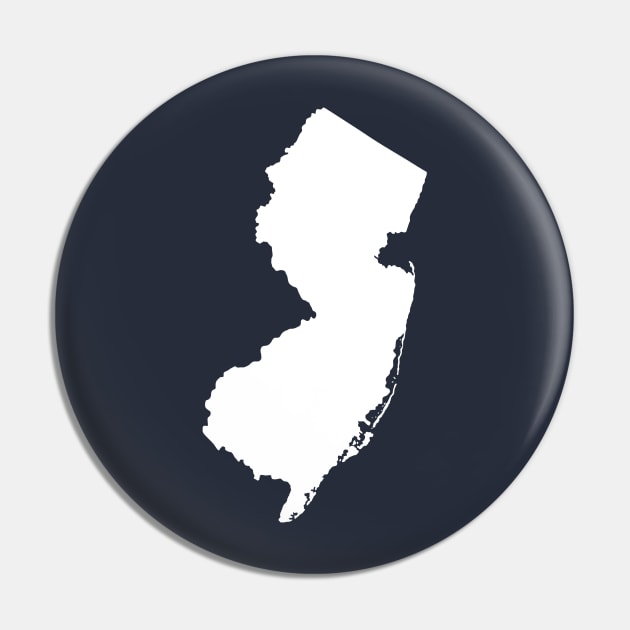 New Jersey White State Pin by GreenGuyTeesStore