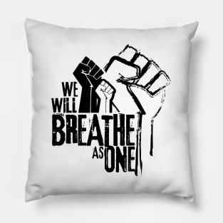 We Will Breathe As One - Black Graphic Pillow