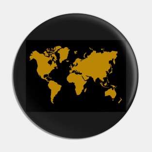 Black and gold world map Pin