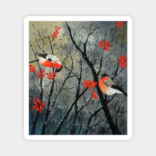 Two birds in winter Magnet