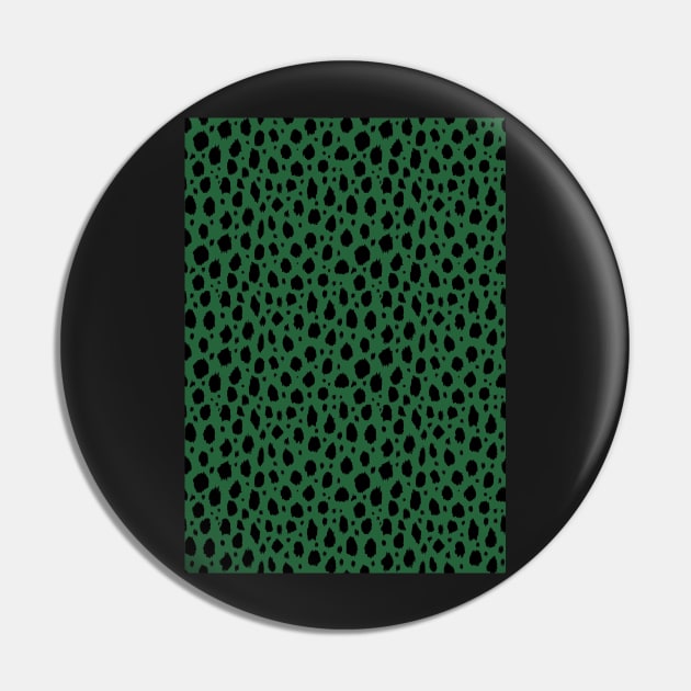 Green and Black Spotty Dalmatian Pattern Pin by Juliewdesigns