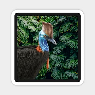 Jungle Cassowary - by Nadya Neklioudova Magnet