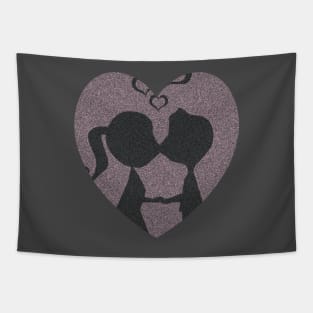 COUPLE KISSING IN HEART Tapestry