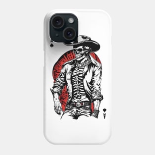 Weird Wild West: Aces High Skeleton Cowboy Phone Case