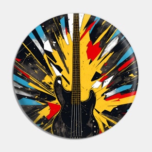 Cosmic Bass Riff: Shattering Musical Dimensions for bass player Pin