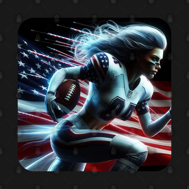 American Woman NFL Football Player #11 by The Black Panther