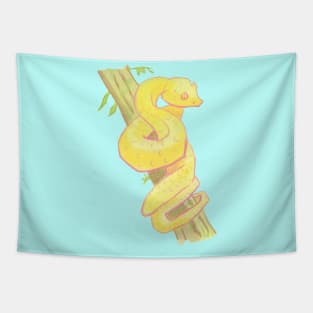 Yellow Viper Snake Tapestry