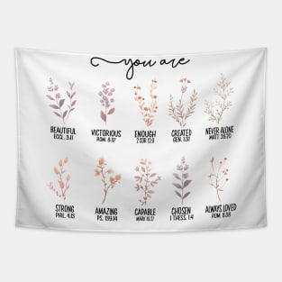 You Are Bible Verse Inspiration Bible Wild Flowers Christian 2 Tapestry