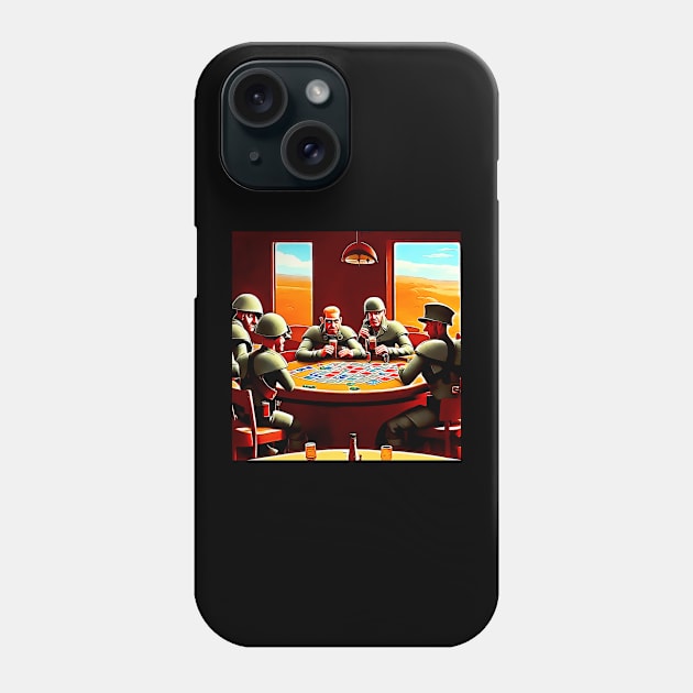 Soldiers playing poker Phone Case by Arassa Army