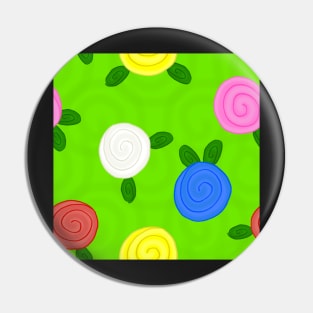 Colorful Roses Pattern Pin