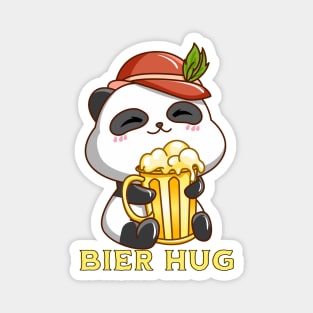 Oktoberfest Bier Hug Panda Pun Magnet