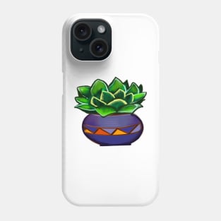 succulents cacti cactus in ornamental antique pottery clay vase . Succulents Phone Case