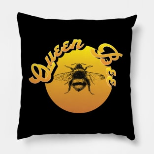 Retro 80s Tropical Sun Vaporwave Summer Queen Bee Pillow