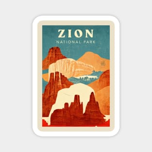 Zion National Park Retro Magnet