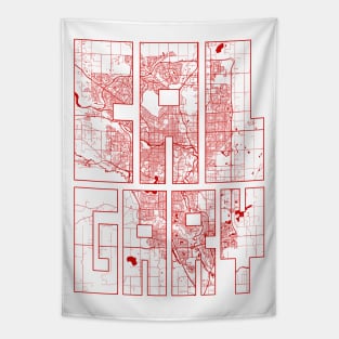 Calgary, Canada City Map Typography - Oriental Tapestry