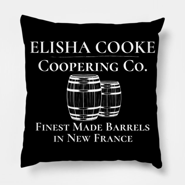 Elisha Cooke Coopering Co Barrels New France Pillow by MalibuSun