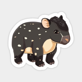 Cute Mountain Tapir Illustration - Adorable Animal Art Magnet