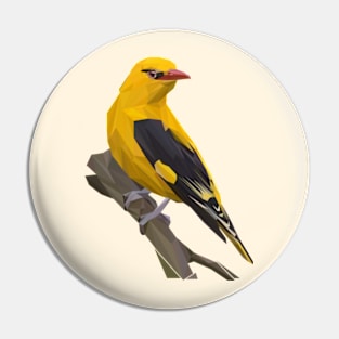 Eurasian Golden Oriole Lowpoly Art Pin