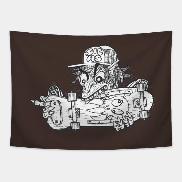 Old Skool Hick Tapestry by Toonacarbra Studio