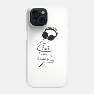 lost in music with headphone Phone Case