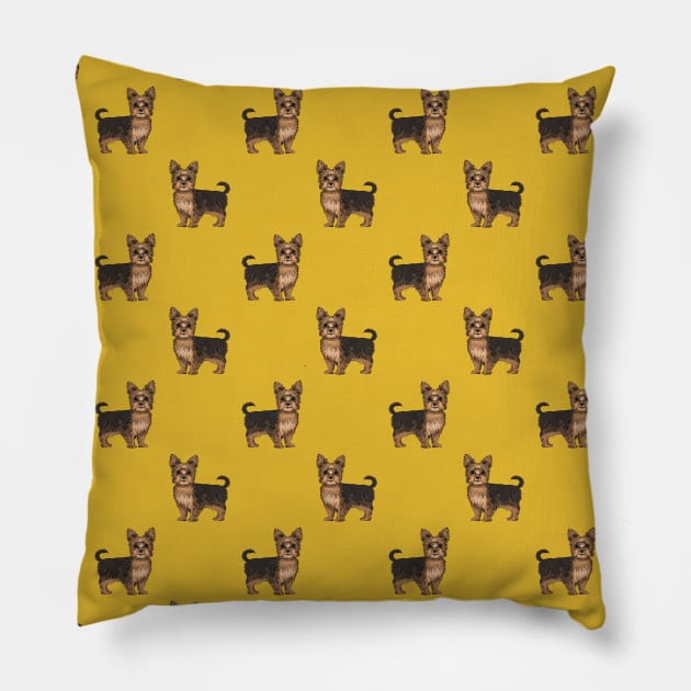 Yorkshire Terrier Dog Pattern Pillow by okpinsArtDesign